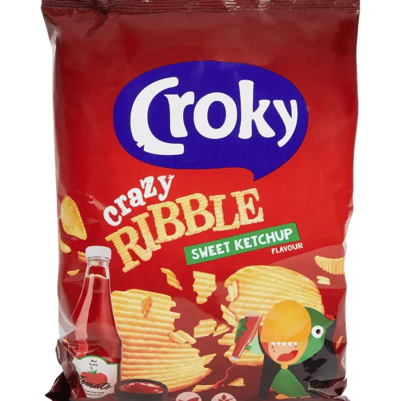 Croky Crazy Ribble Chips Sweet Ketchup