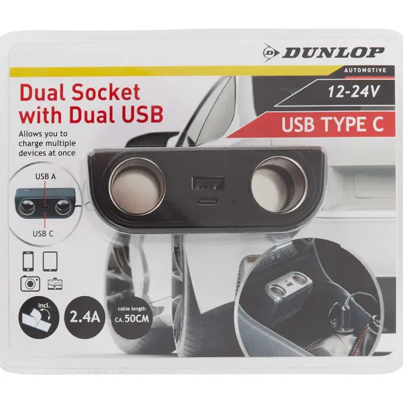 Dunlop Dubbele Auto-Stekkerdoos