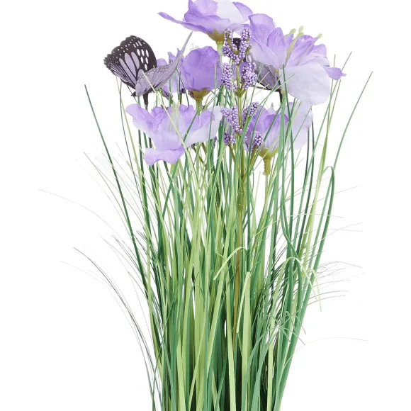 Kunstgrashalm Met Bloemen En Vlinders