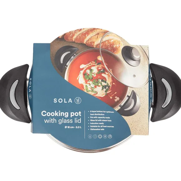 Sola Kookpan Met Glazen Deksel