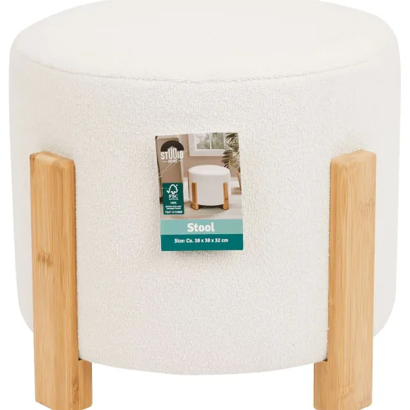 Studio Home Poef Met Bamboe Poten